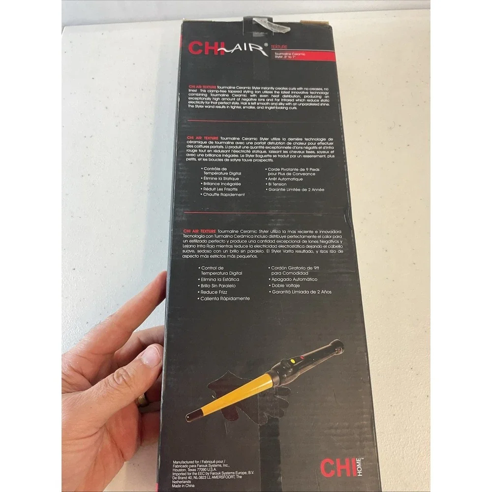 New Open Box‎ CHI Air Texture Tourmaline Ceramic Styler Curling Iron 1/2